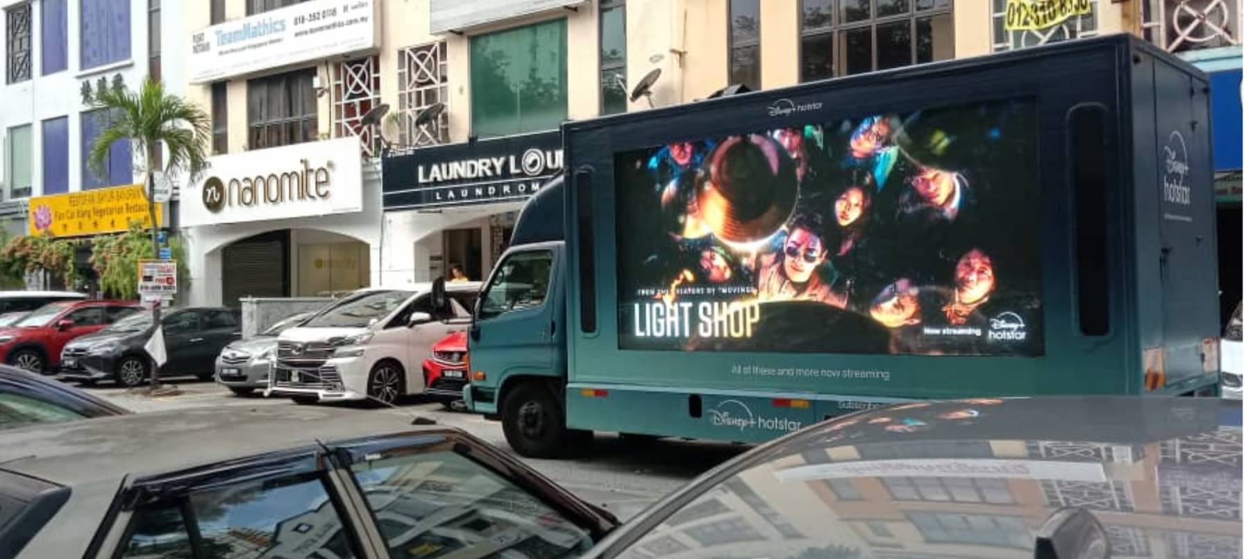 Disney Hotstar dynamic visuals on a digital advertising truck drawing attention