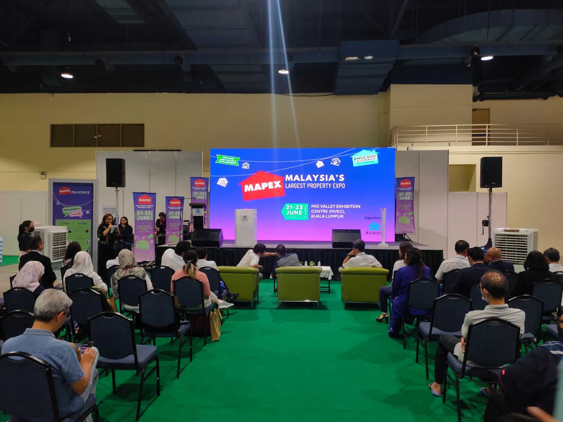 Large LED screen displaying interactive property