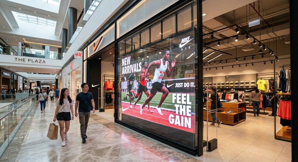 See-Through Display At Nike Store